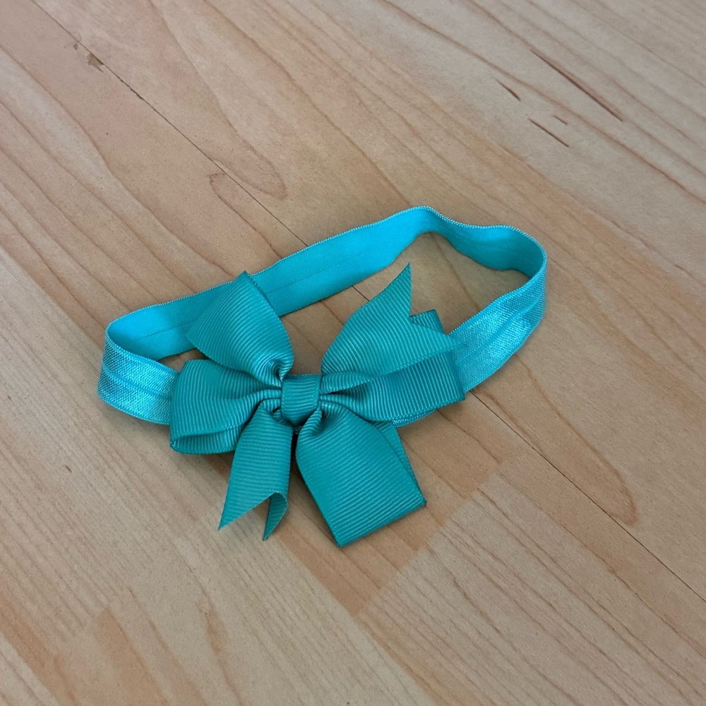 Minty green grosgrain bow headband